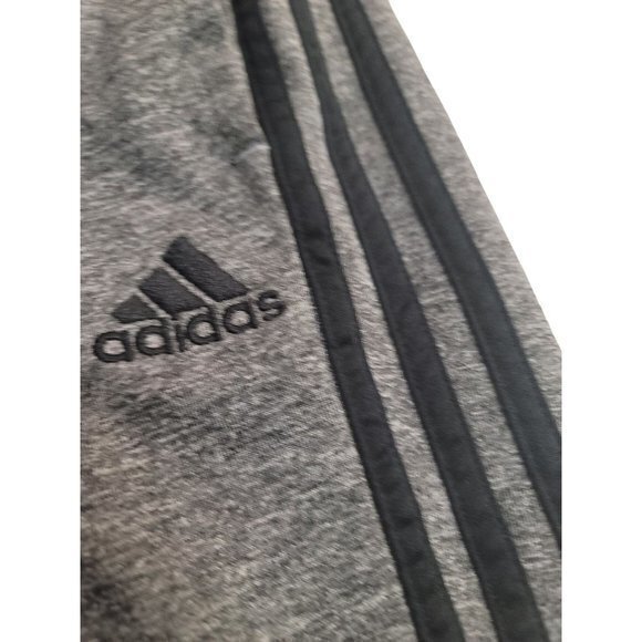 Adidas Youth Size Med10/12 Gray Black 3 Stripe Drawstring Elastic‎ Waist Sweats - Picture 2 of 6